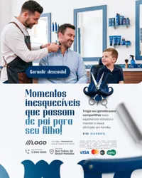 Desconto Barbearia Dia dos Pais Social Media PSD Editável
