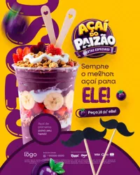 Açaíteria Açaí Dia dos Pais Social Media PSD Editável