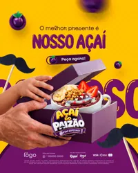Açaíteria Açaí Dia dos Pais Social Media PSD Editável