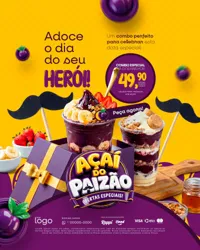 Açaí do Paizão Açaíteria Dia dos Pais Social Media PSD Editável