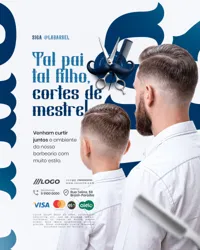 Barbearia Dia dos Pais Social Media PSD Editável