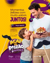 Açaíteria Açaí Dia dos Pais Social Media PSD Editável
