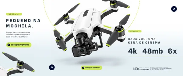 Carrossel Lançamento de Drone e Equipamentos Tecnológicos Social Media PSD Editável