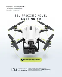 Lançamento de Drone e Equipamentos Tecnológicos Social Media PSD Editável