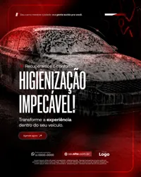 Higienização Impecável Estética Automotiva Social Media Figma Editável