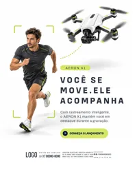 Lançamento de Drone e Equipamentos Tecnológicos Social Media PSD Editável