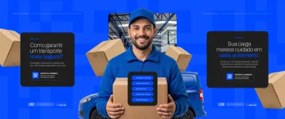Carrossel Social Media Transportadora Logística Figma Editável