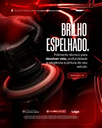 Brilho Espelhado Estética Automotiva Social Media Figma Editável