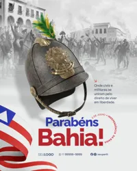 Dia da Independência da Bahia 02 de Julho Social Media PSD Editável
