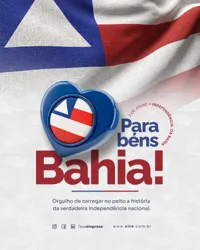 Dia da Independência da Bahia 02 de Julho Social Media PSD Editável