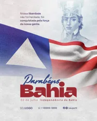 Dia da Independência da Bahia 02 de Julho Social Media PSD Editável