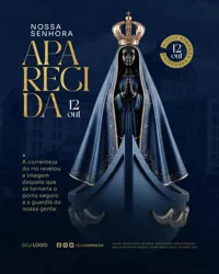 Dia de Nossa Senhora Aparecida 12 de Outubro Social Media PSD Editável