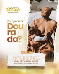 Agosto Dourado Mês do Aleitamento Materno Social Media PSD Editável