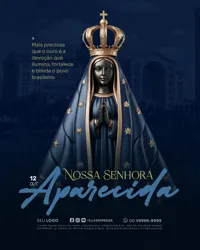Dia de Nossa Senhora Aparecida 12 de Outubro Social Media PSD Editável