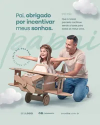 Feliz Dia Dos Pais Social Media PSD Editavel