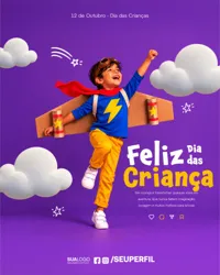 Feliz Dia Das Crianças 12 De Outubro Feed Social Media Psd Editável