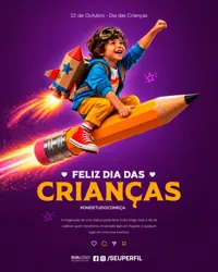Feliz Dia Das Crianças 12 De Outubro Feed Social Media Psd Editável