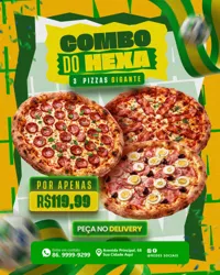 Social Media Pizzaria PSD Editável