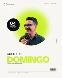 Culto De Domingo Social Media PSD Editável