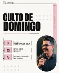 Culto De Domingo Social Media PSD Editável