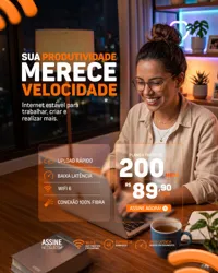 Social Media Provedor de Internet Feed PSD Editável