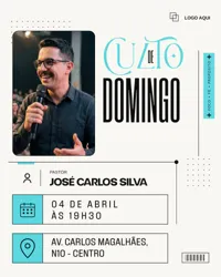 Culto De Domingo Social Media PSD Editável