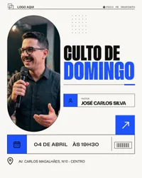 Culto De Domingo Social Media PSD Editável