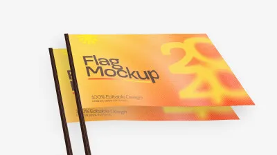 Mockup Bandeira PSD Editável