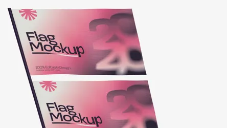 Mockup de Bandeira Publicitária PSD Editável
