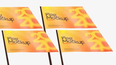 Mockup de Bandeira Publicitária PSD Editável