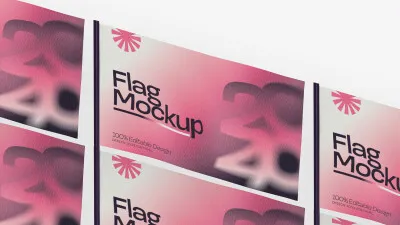 Mockup de Bandeira Publicitária PSD Editável