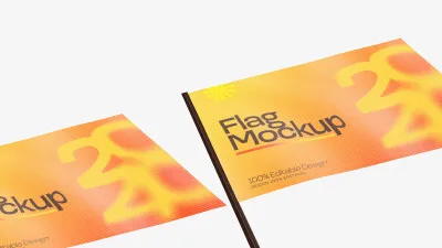 Mockup de Bandeira Publicitária PSD Editável