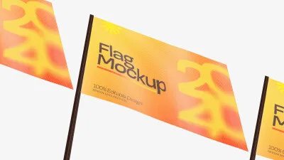 Mockup de Bandeira Publicitária PSD Editável