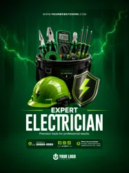 Eletricista Social Media PSD Editável