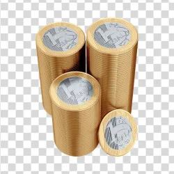 Elemento 3D Moeda de 1 Real Empilhadas PNG Transparente