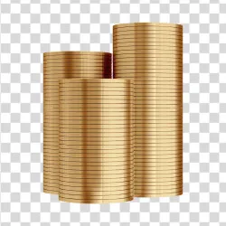 Elemento 3D Moeda de 1 Real Empilhadas PNG Transparente