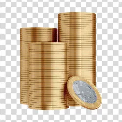 Elemento 3D Moeda de 1 Real Empilhadas PNG Transparente