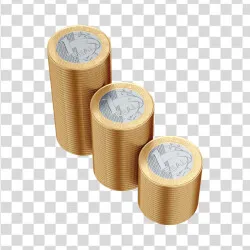 Elemento 3D Moeda de 1 Real Empilhadas PNG Transparente