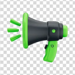 Elemento 3D Megafone Alto Falante PNG Transparente