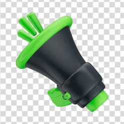 Elemento 3D Megafone Alto Falante PNG Transparente