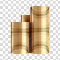 Elemento 3D Moeda de 1 Real Empilhadas PNG Transparente