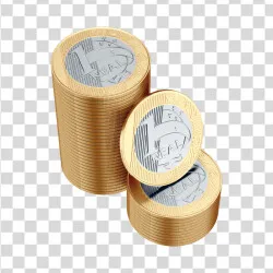 Elemento 3D Moeda de 1 Real Empilhadas PNG Transparente