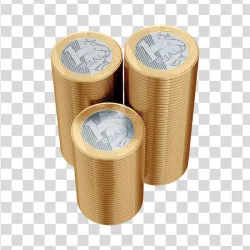 Elemento 3D Moeda de 1 Real Empilhadas PNG Transparente