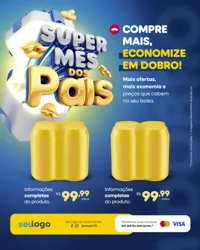 Ofertas em Dobro Super Mês Dos Pais Supermercado Social Media PSD Editável