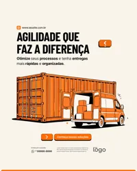 Social Media Transportadora e Serviço de Entrega PSD Editável
