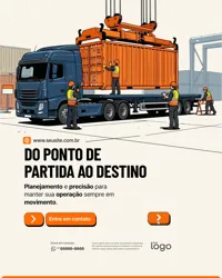 Social Media Transportadora e Serviço de Entrega PSD Editável