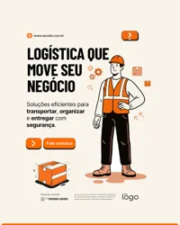 Social Media Transportadora e Serviço de Entrega PSD Editável