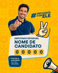 Fechado Com Ele Deputado Estadual PSD Editável