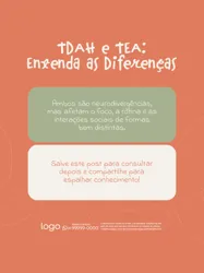 Social Media TDAH e TEA PSD Editável
