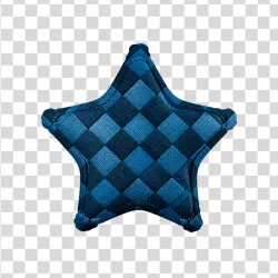 Estrela Azul Xadrez PNG Transparente